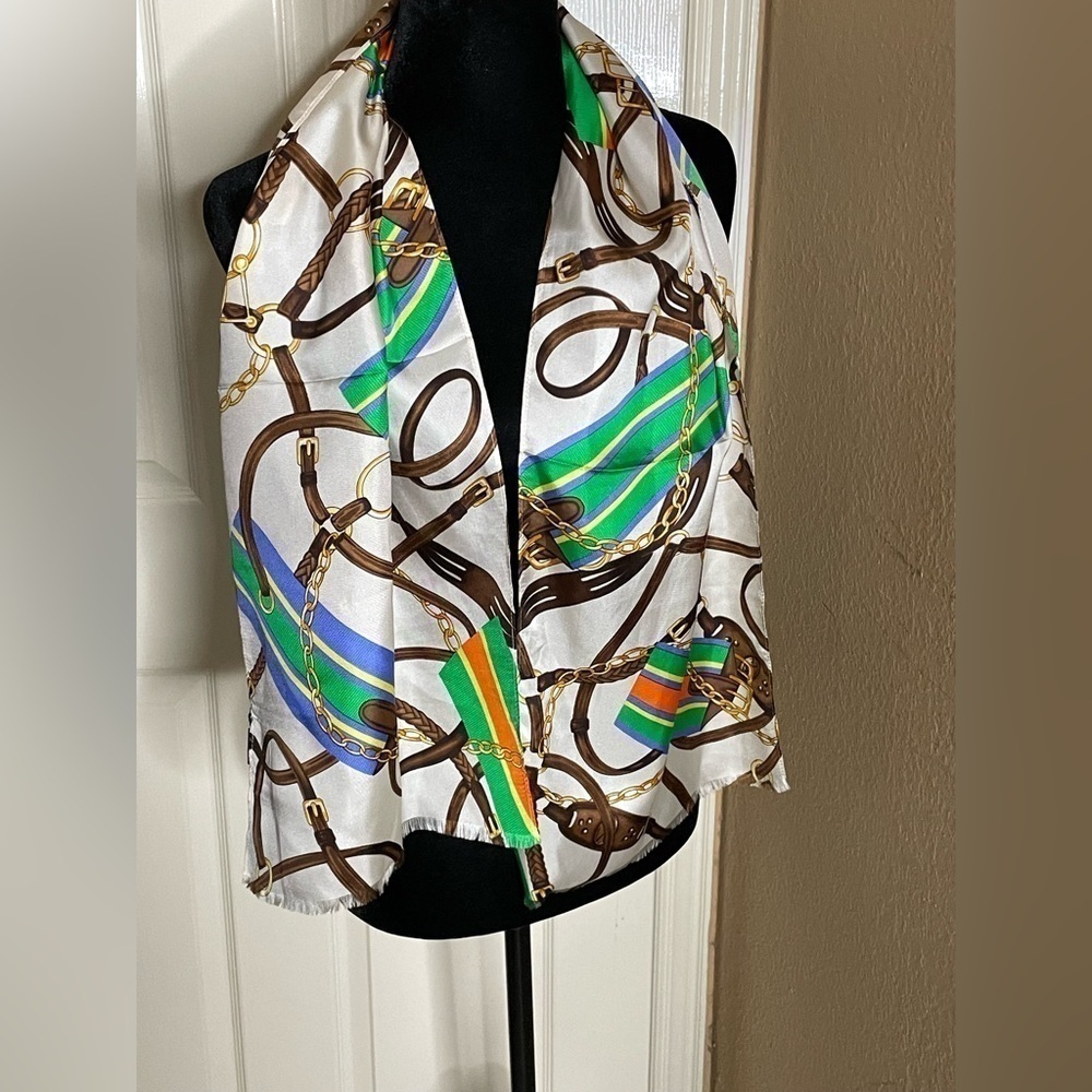 Ralph Lauren Foulard Silk Gold Double Horse Bridal​​​​​​​​​​​​ - Picture 5 of 10